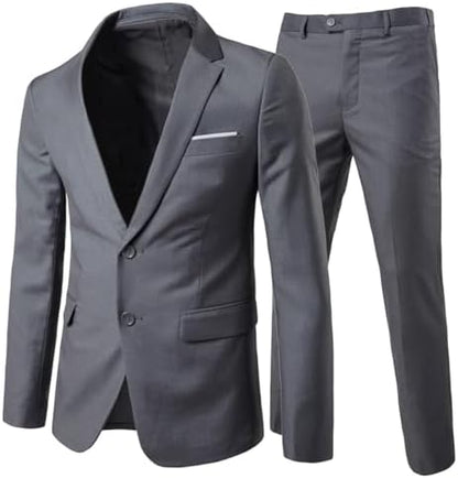 Men’s Slim-Fit Two-Piece Suit – Tailored Set for Business and Weddings