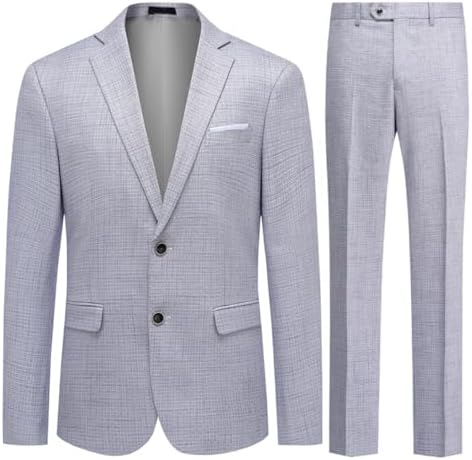 Men’s Checked Two-Piece Suit – Slim Tailoring for Weddings and Smart Events