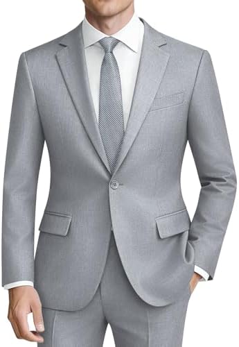 Men’s Single-Button Two-Piece Suit – Slim Formal Tailoring for Weddings and Business