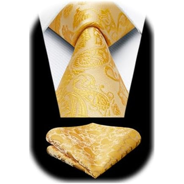 Men’s Paisley Jacquard Tie Set – Refined Formal Accessories for Weddings and Events