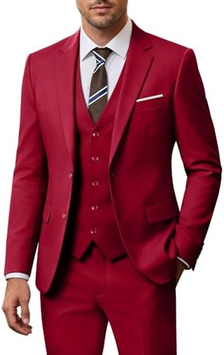 Men’s Three-Piece Wedding Suit – Slim Two-Button Tailoring for Formal Events