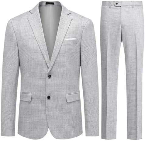 Men’s Checked Two-Piece Suit – Slim Tailoring for Weddings and Smart Events