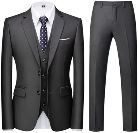 Men’s Slim Three-Piece Suit – Two-Button Formal Tailoring for Weddings and Business