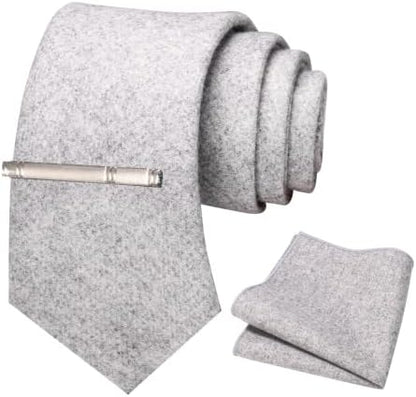 Men’s Cashmere-Wool Tie Set – Textured Accessories for Refined Tailoring