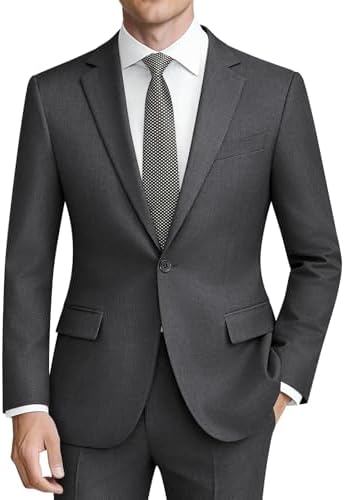Men’s Single-Button Two-Piece Suit – Slim Formal Tailoring for Weddings and Business