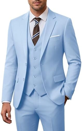 Men’s Three-Piece Wedding Suit – Slim Two-Button Tailoring for Formal Events