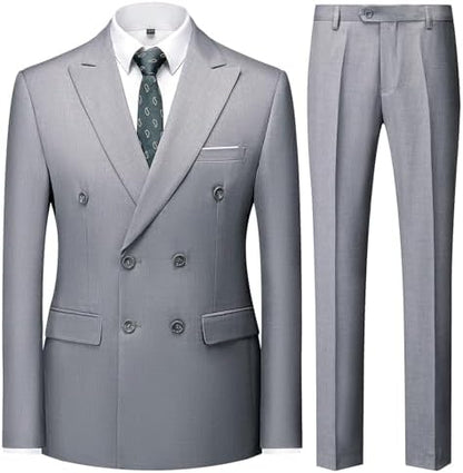 Men’s Double-Breasted Two-Piece Tuxedo – Formal Tailoring for Weddings and Evening Events