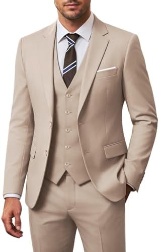 Men’s Three-Piece Wedding Suit – Slim Two-Button Tailoring for Formal Events