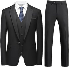 Men’s Three-Piece Tailored Suit – Single-Button Set for Weddings and Business