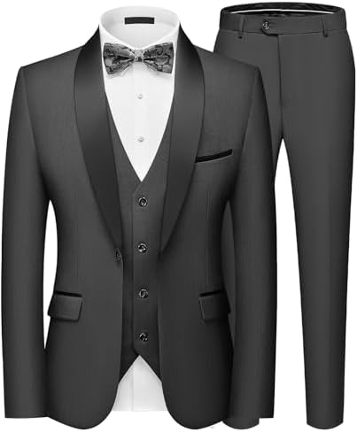 Men’s Slim Three-Piece Evening Suit – One-Button Tailoring for Weddings and Business