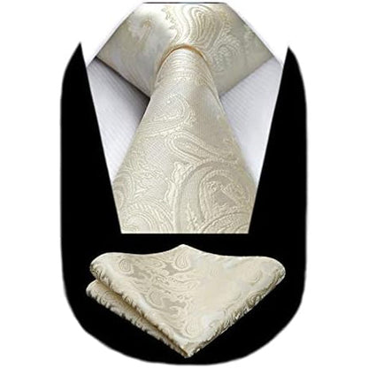 Men’s Paisley Jacquard Tie Set – Refined Formal Accessories for Weddings and Events