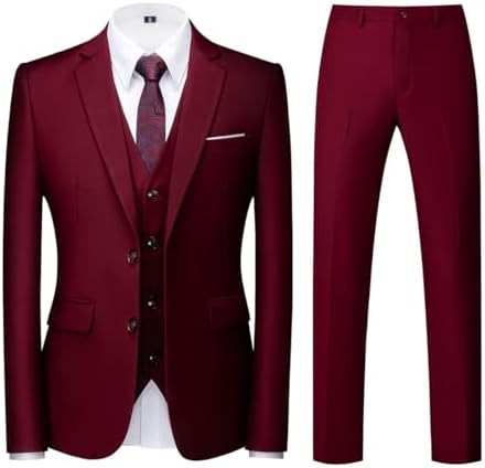Men’s Slim Three-Piece Suit – Two-Button Formal Tailoring for Weddings and Business