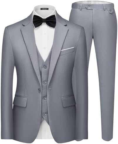 Men’s One-Button Three-Piece Suit – Streamlined Formal Set for Weddings and Business