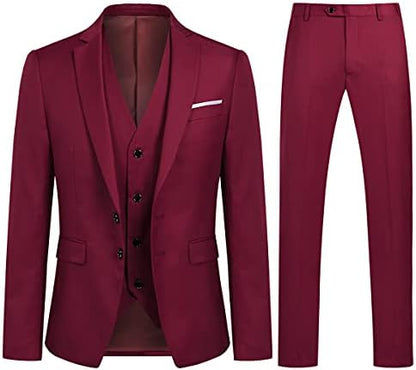 Men’s Slim Three-Piece Suit – Structured Tailoring for Weddings and Business