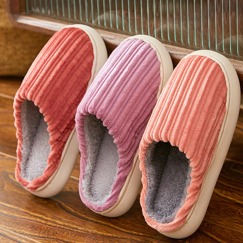 Women's Faux Fur Lined Corduroy Platform Clog Slippers