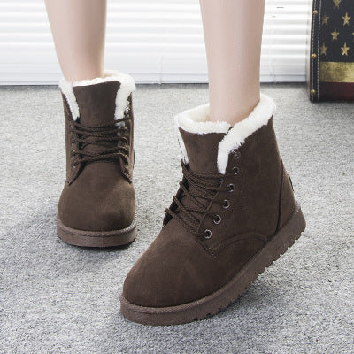 Women's Suede-Look Snow Boots - Grey