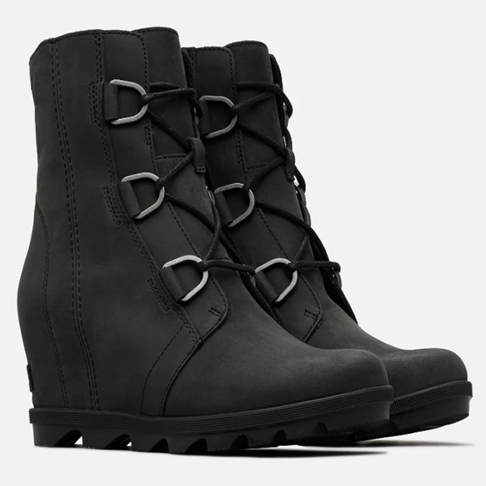 Women's Lace-Up Heeled Chunky Chelsea Boots
