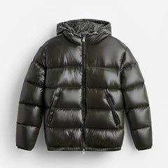 Men’s Hooded Down Puffer Jacket – Lightweight Insulated Winter Outerwear for Everyday Cold-Weather Wear