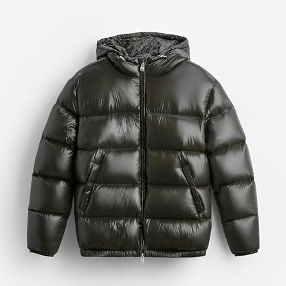 Men’s Hooded Down Puffer Jacket – Lightweight Insulated Winter Outerwear for Everyday Cold-Weather Wear