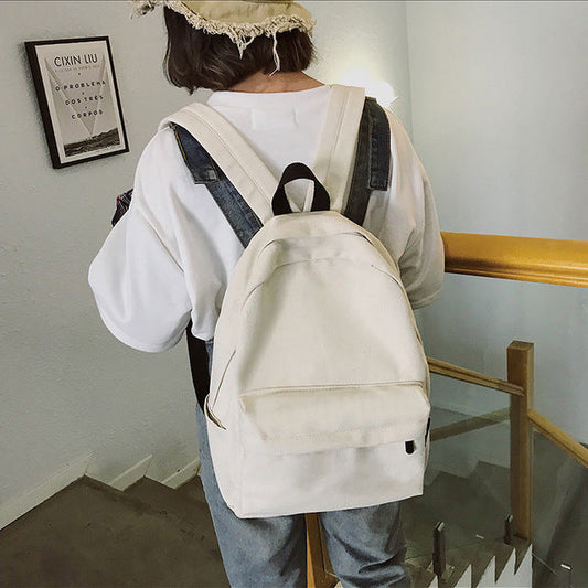 Unisex Large-Capacity Canvas Laptop Backpack – Minimalist School Bag with Spacious Multi-Pocket Storage