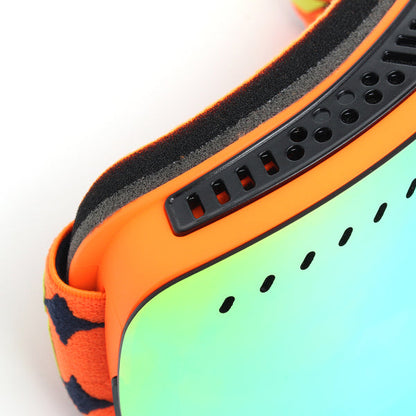 Men’s Mirrored Ski Goggles – Anti-Fog Dual-Lens Snowboard and Motocross Eyewear with UV Protection