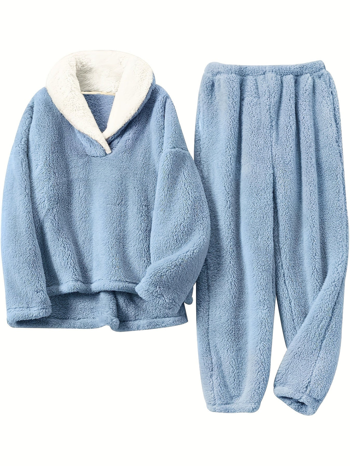 Women’s Lounge Set – Shawl Collar Top with Elasticated Waist