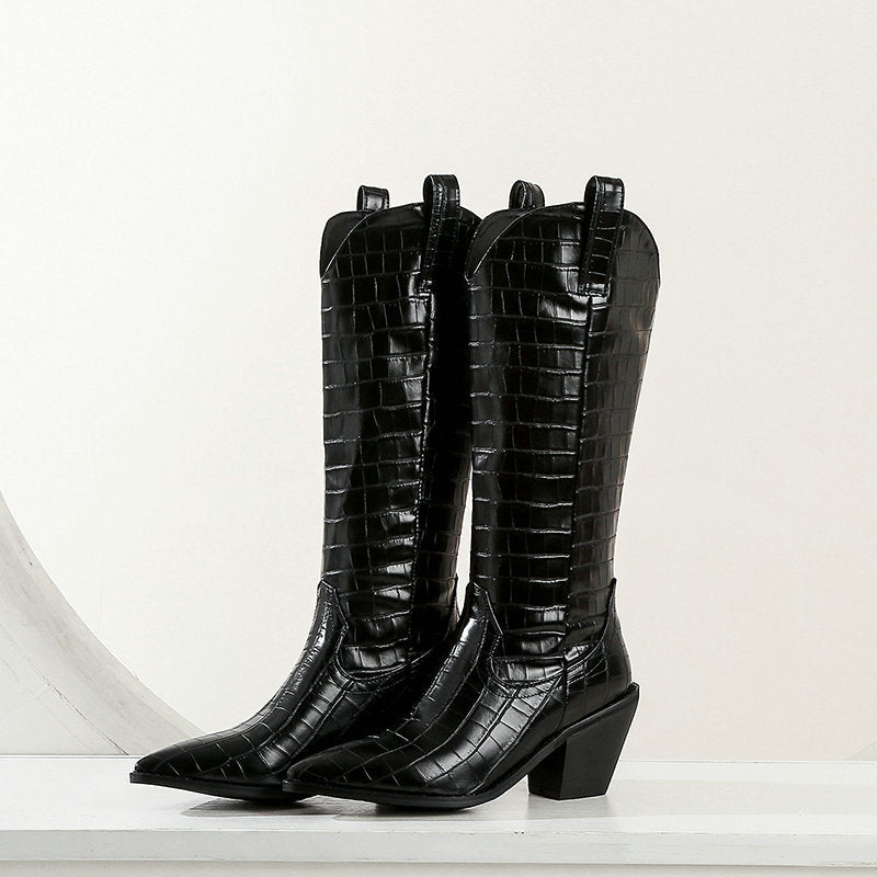 Women's Platform Waterproof Thick-Sole Knee-High Boots