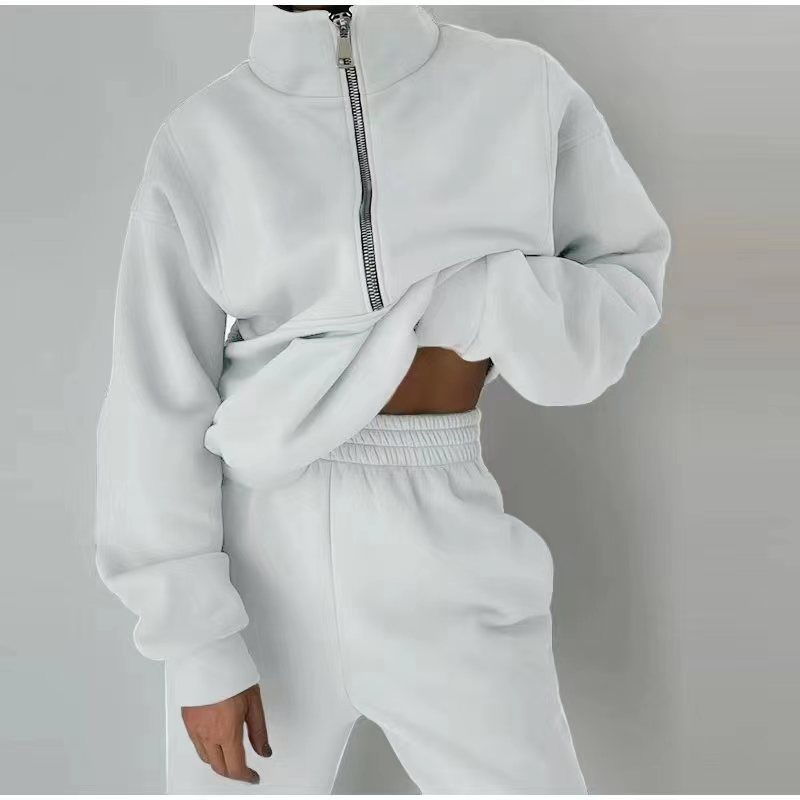 Women’s Half-Zip Sweatshirt and Jogger Set – Relaxed Two-Piece Sporty Style
