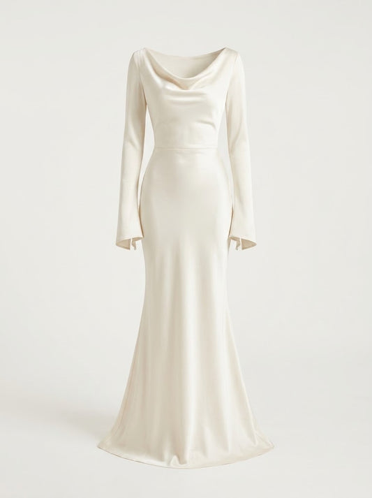 Women’s Long-Sleeve Maxi Dress – Refined Fitted Style for Evening Occasions