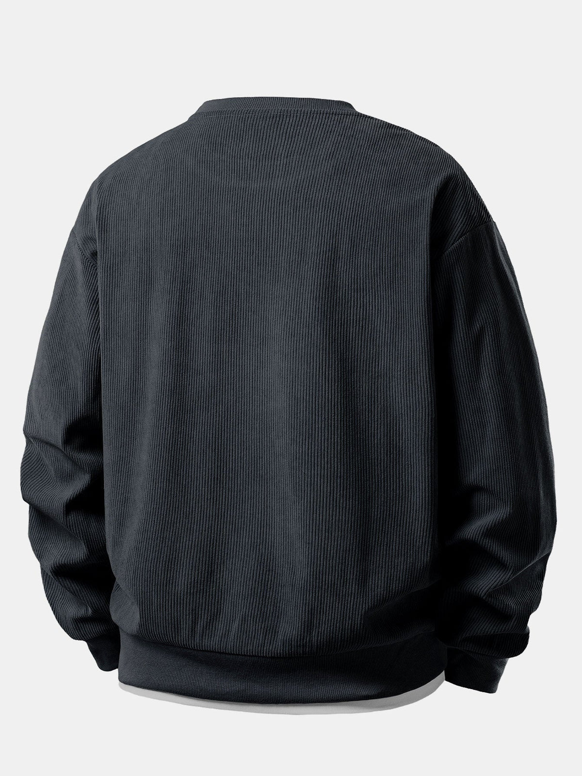 Men’s Layered Corduroy Crewneck Sweatshirt – Relaxed Everyday Pullover for Cooler Days