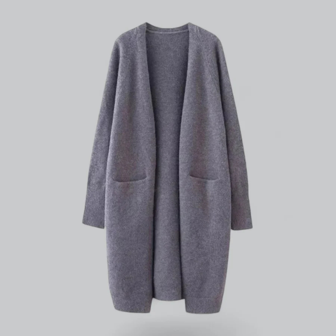 Women’s Open-Front Knit Cardigan – Warm Longline Layer for Autumn and Winter Everyday Wear