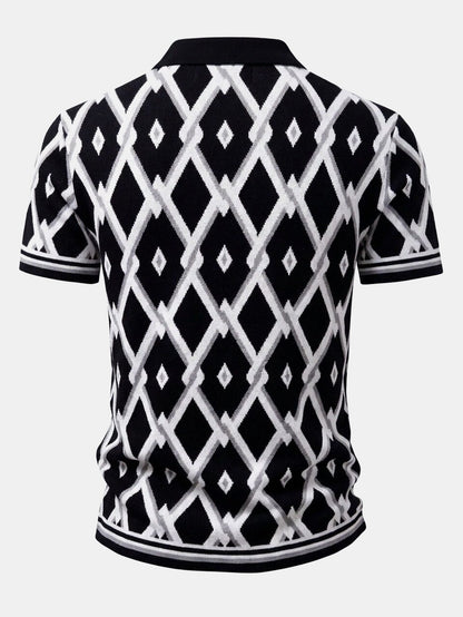 Men’s Viscose Knit Shirt and Tapered Trousers Set – Smart Casual Summer Outfit