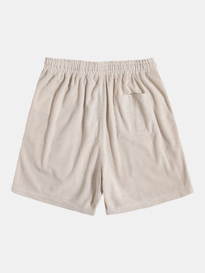 Men’s Corduroy Long-Sleeve Shirt and Shorts Set – Textured Transitional Casualwear