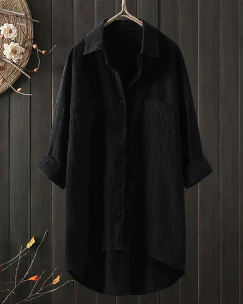 Women’s Elegant Shirt Blouse – Button-Through with Long Sleeves