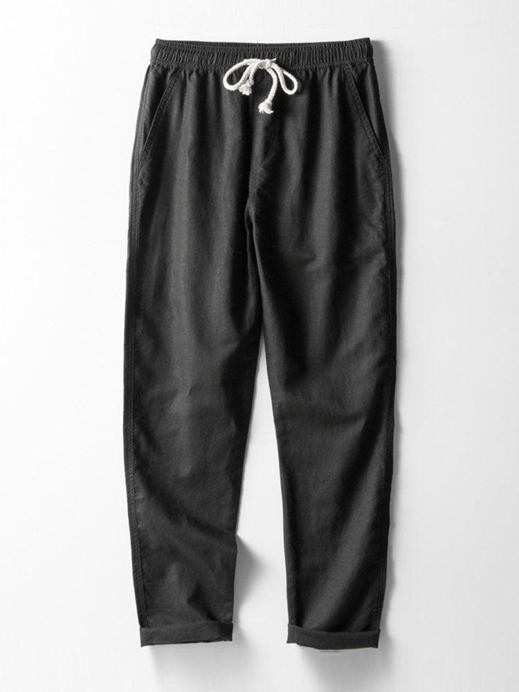 Men’s Corduroy Cuban Collar Shirt and Linen Blend Trousers – Relaxed Transitional Outfit