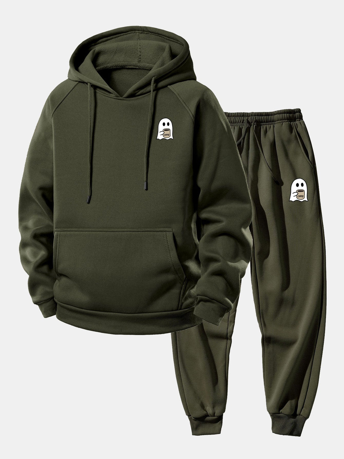 Men’s Hooded Polyester Tracksuit – Relaxed Printed Set with Tapered Joggers for Casual Days