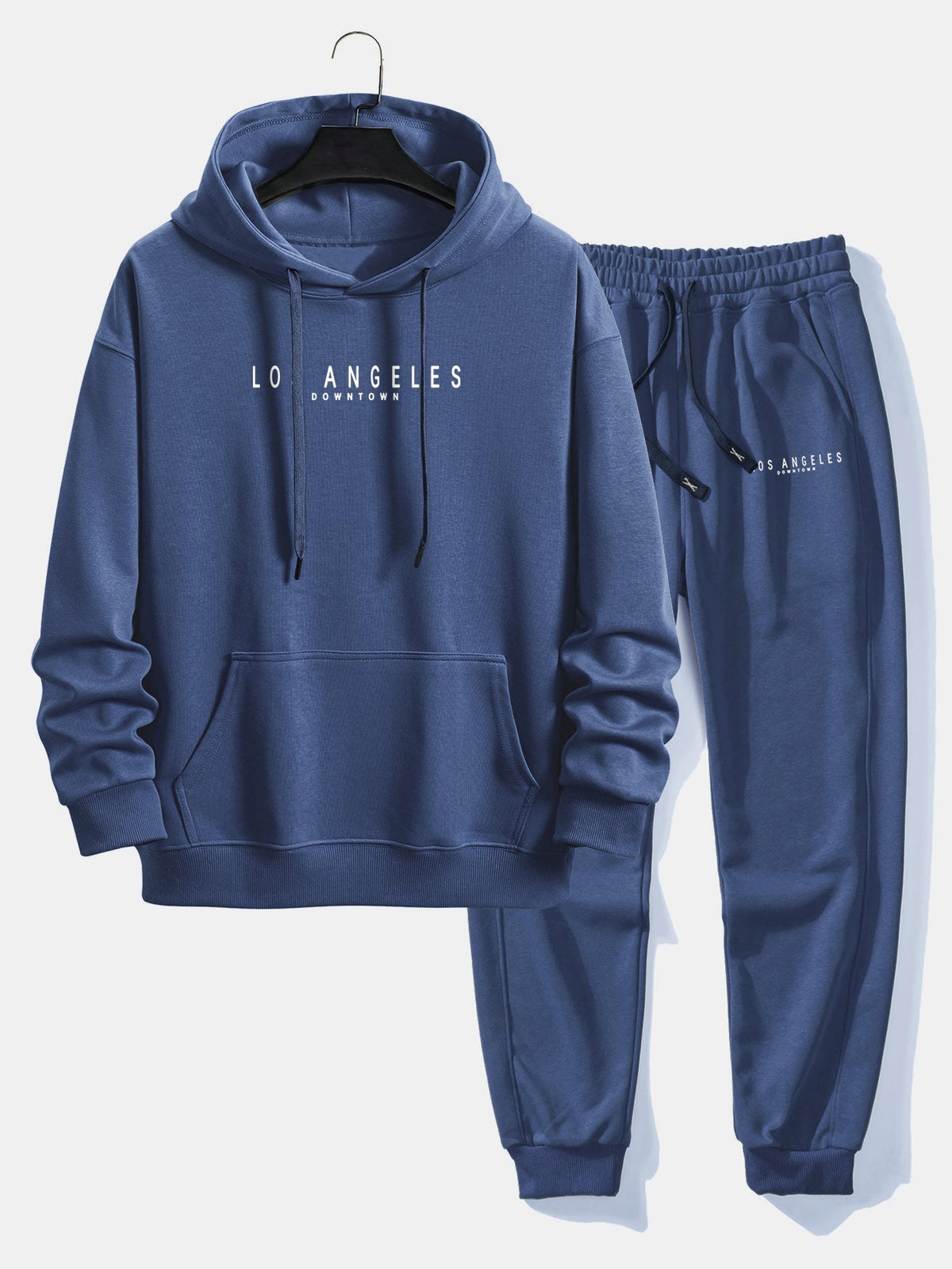 Men’s Relaxed Cotton Blend Tracksuit – Printed Hoodie and Joggers for Travel Days