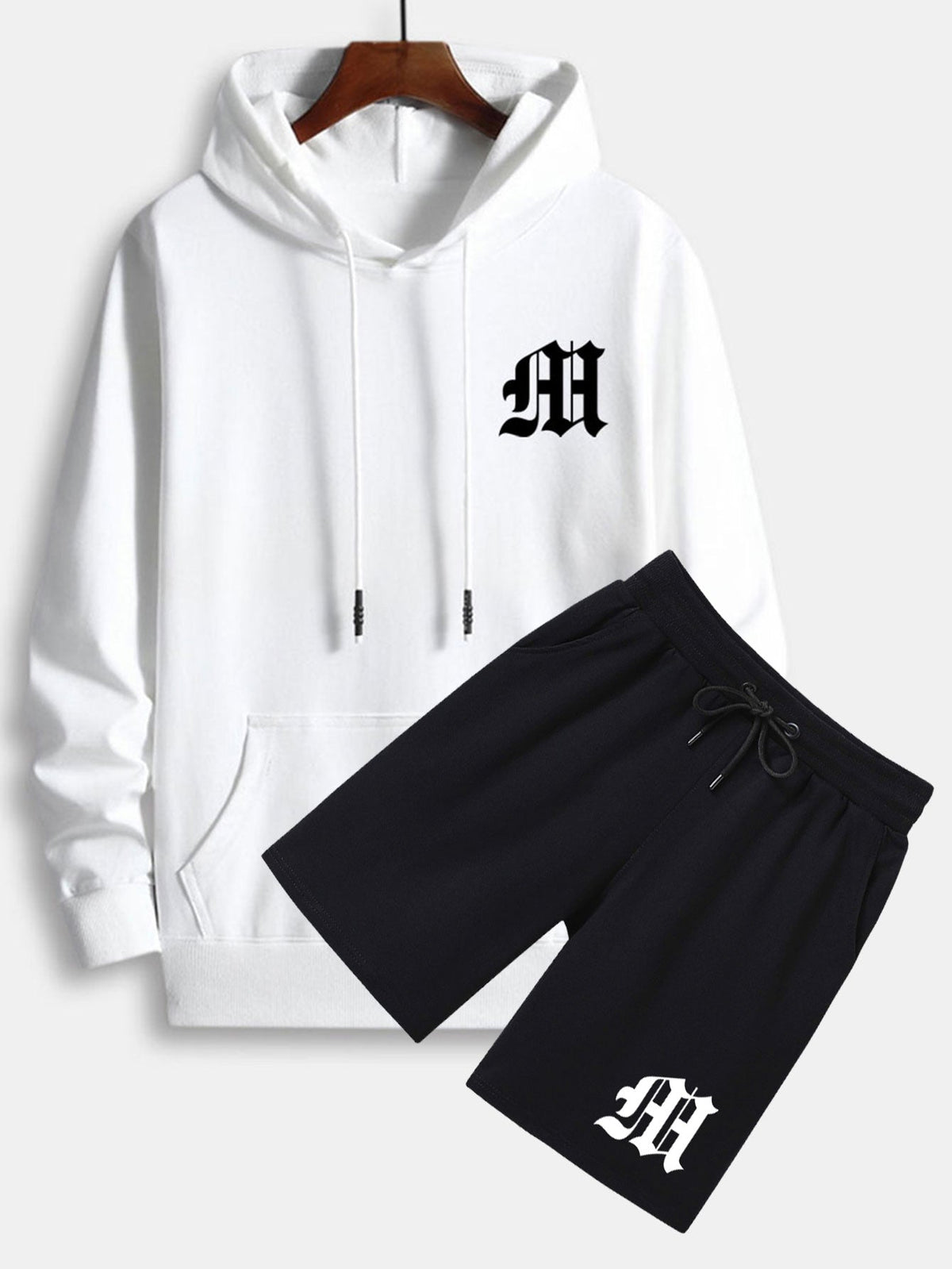 Men’s Printed Hoodie and Shorts Set – Relaxed Casual Co-Ord for Everyday Wear