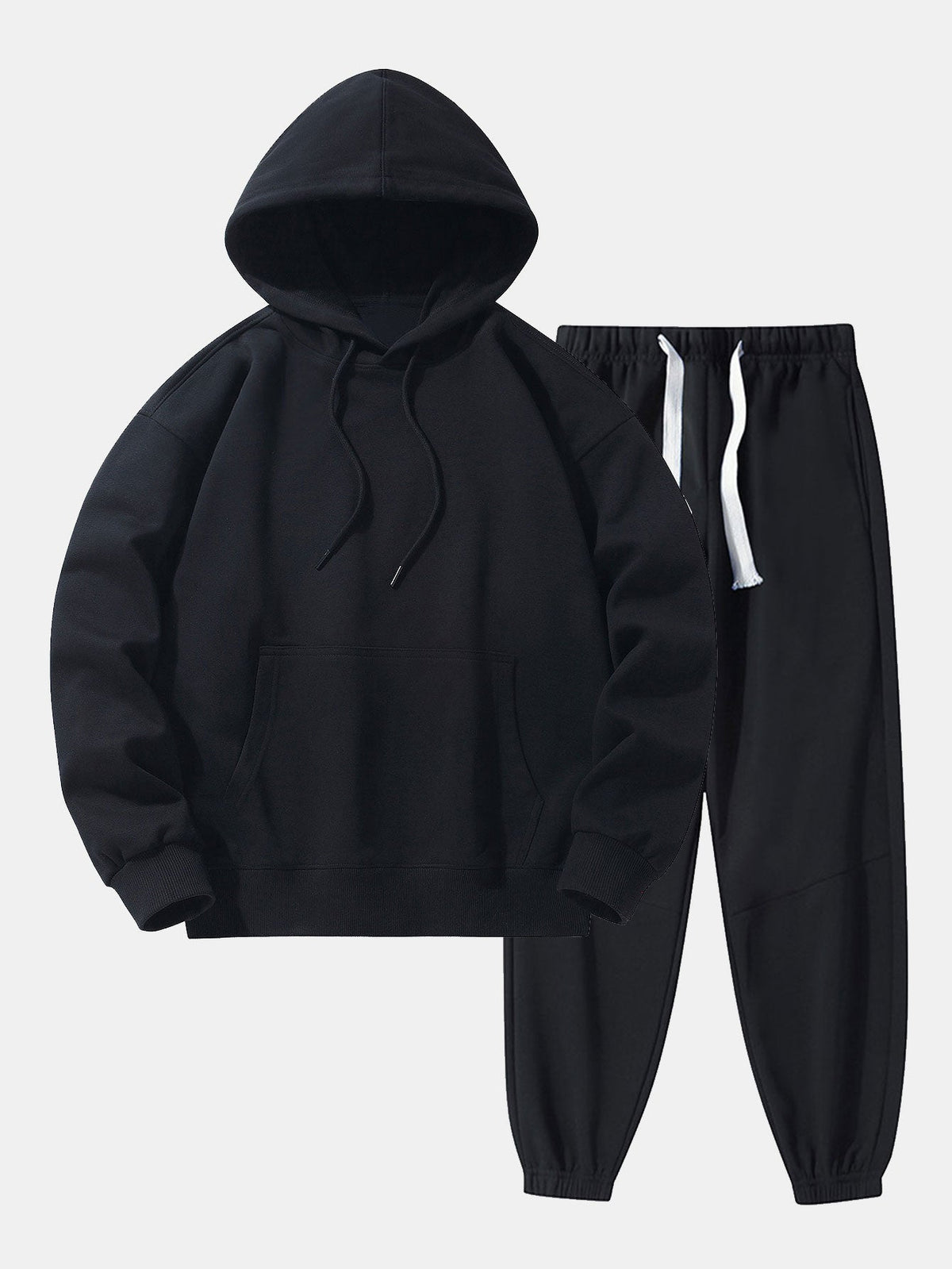 Men’s Heavyweight Drop-Shoulder Tracksuit – Relaxed Cotton Blend Hoodie and Joggers for Everyday Wear