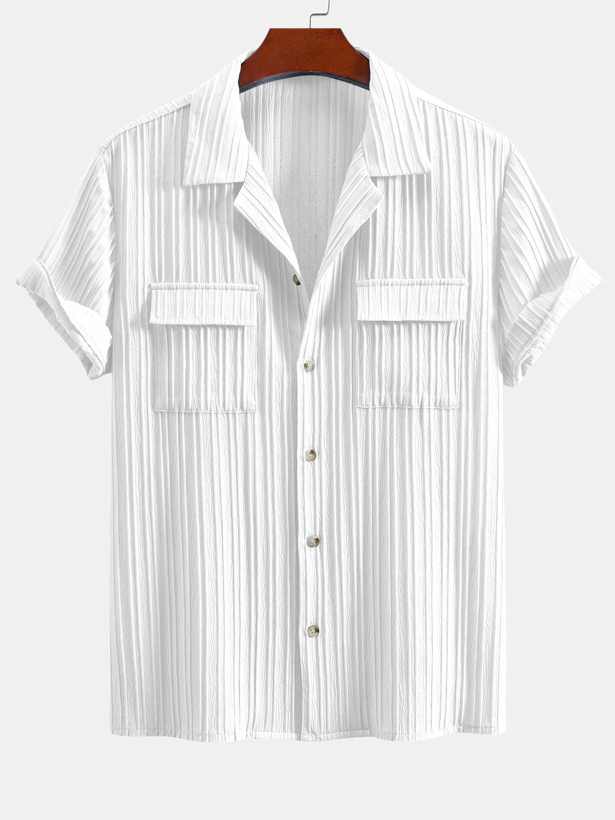 Men’s Textured Cuban Collar Shirt and Linen Blend Trouser Co-Ord for Summer Smart Casual Wear
