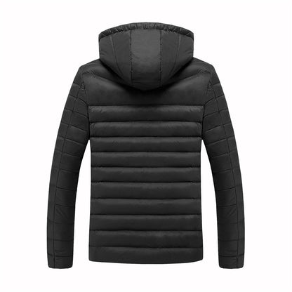Men’s USB-Heated Hooded Puffer Jacket – Water-Resistant Insulated Winter Coat with Adjustable Heat Zones