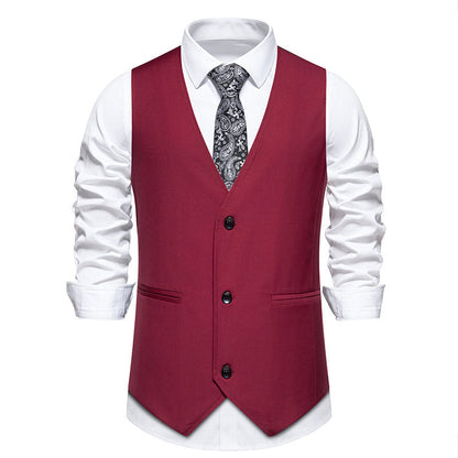 Men’s Tailored Formal Waistcoat – Slim-Fit Button-Front Vest for Weddings Business and Evening Events