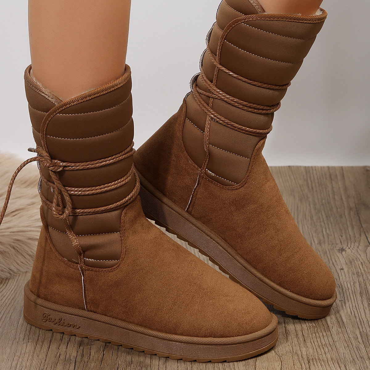 Women's Faux Fur Lined Heeled Knee-High Boots