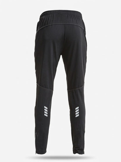 Men’s Thermal Fleece Cycling Trousers – Waterproof Windproof Reflective Winter Running Trousers with Zip Pockets