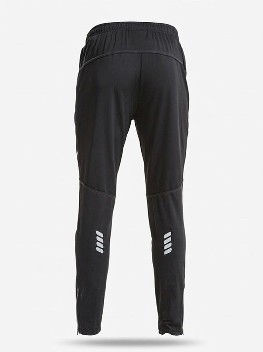 Men’s Thermal Fleece Cycling Trousers – Waterproof Windproof Reflective Winter Running Trousers with Zip Pockets
