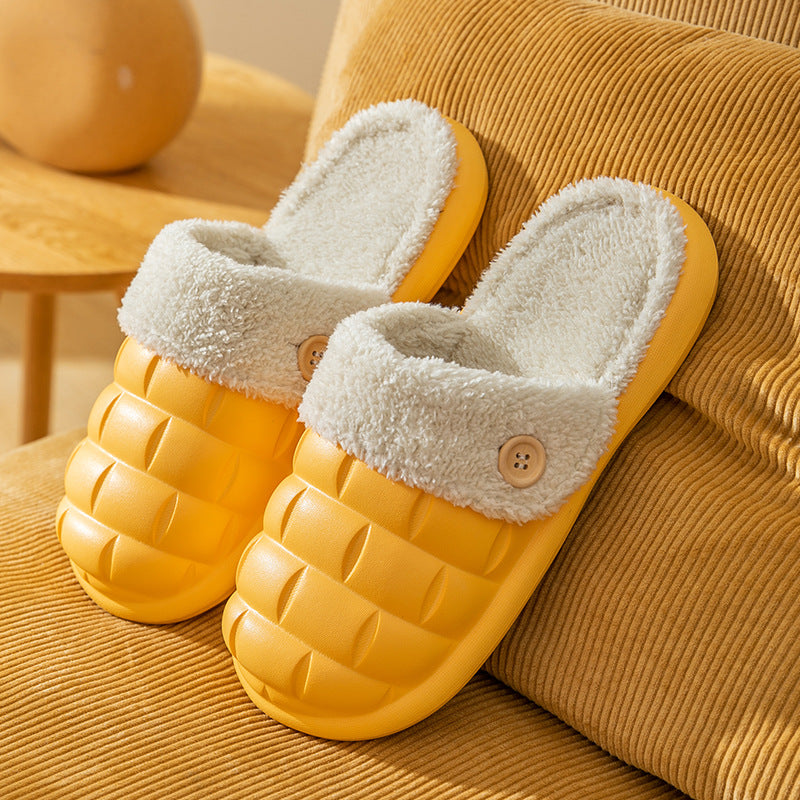 Women's Faux Fur Lined Washable Platform Clog Slippers