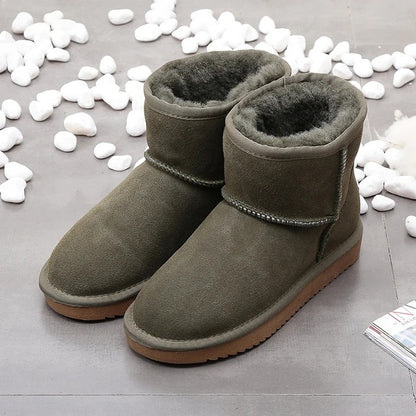 Women's Faux Fur Lined Heeled Snow Boots - Army Green