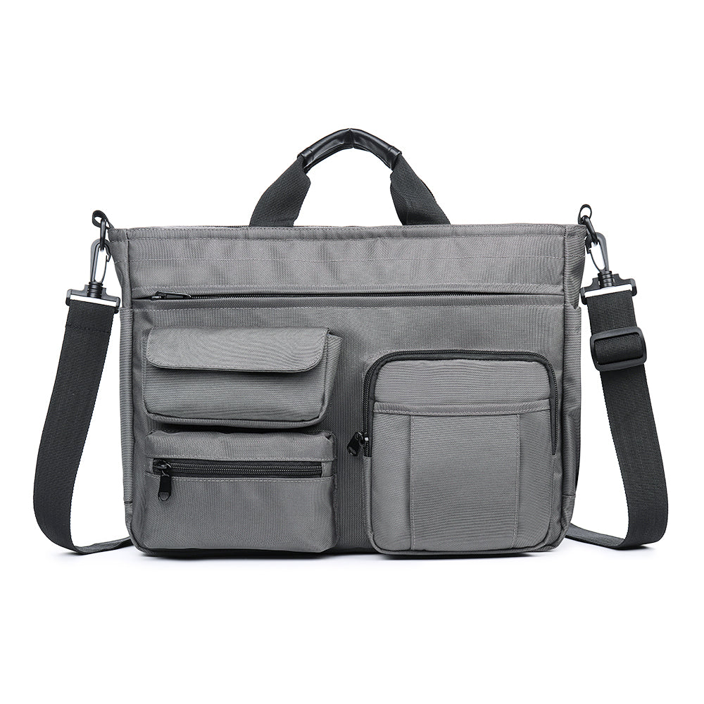 Men’s Multi-Pocket Nylon Laptop Messenger Bag – Spacious Crossbody Work Bag with Organised Compartments