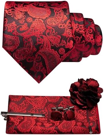 Men’s Paisley Tie Accessory Set – Coordinated Formal Essentials for Weddings and Events