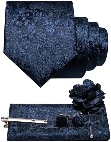 Men’s Paisley Tie Accessory Set – Coordinated Formal Essentials for Weddings and Events